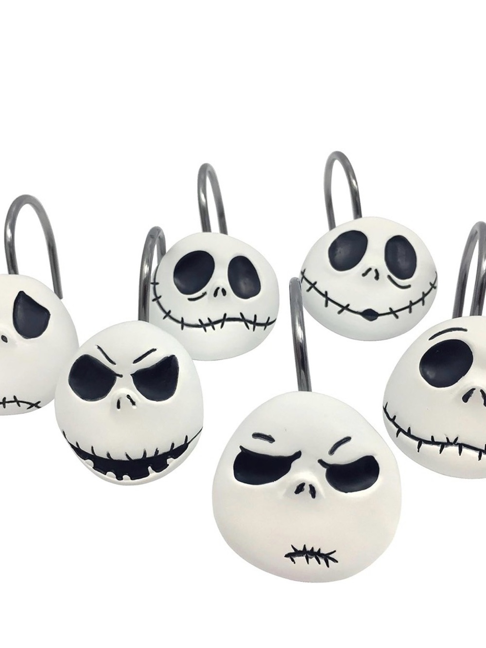 set of Jack Skellington shower curtain hooks